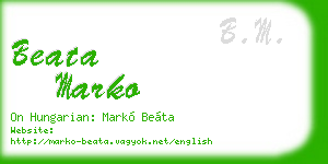 beata marko business card