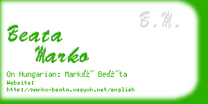 beata marko business card